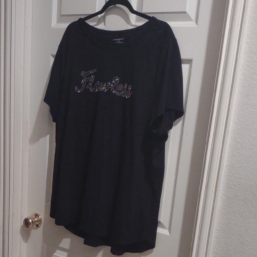 Lane Bryant Black Crew Neck Top